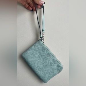 Coach Corner Zip Wristlet - Blue